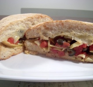 Vegetarian antipasto sandwich