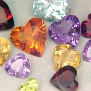 Mixed gemstone hearts