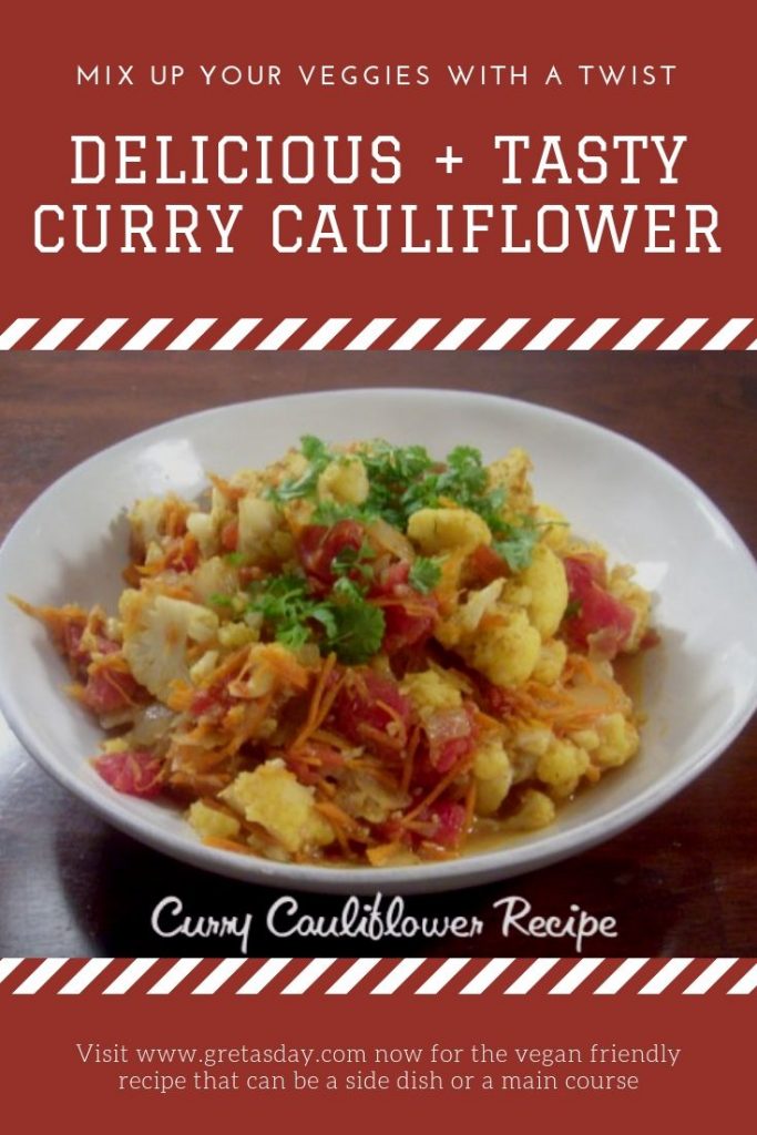 Vegan and vegetarian friendly curry cauliflower recipe