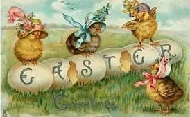 Easter Vintage Image eggs and chicks