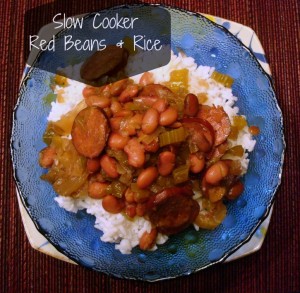 Louisiana Red beans and Rice made in a crockpot or slow cooker