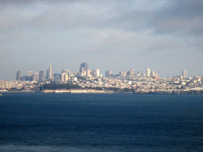 San Francisco city views from the Golden Gate Bridge
