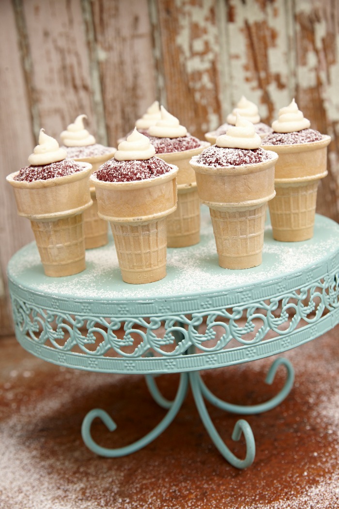 Spicy Red Velvet Cupcake Cones