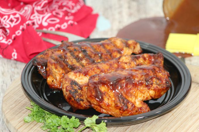 Grilled Chicken with Homemade rootbeer BBQ sauce