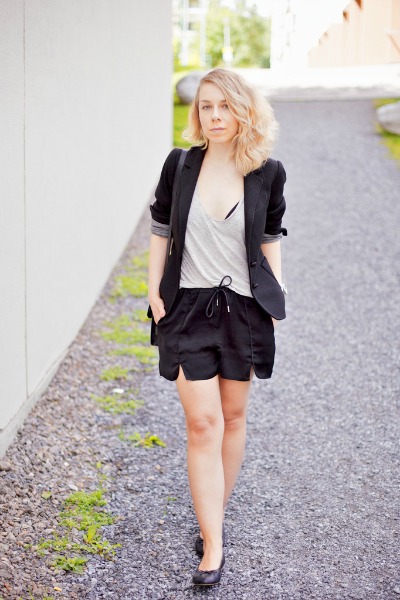 shorts with a blazer