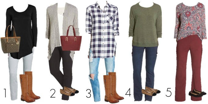 Nordstrom Mix and Match wardrobe 1-5
