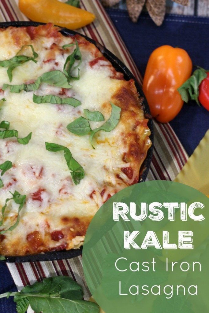Rustic kale cast iron lasagna that's quick and easy to make