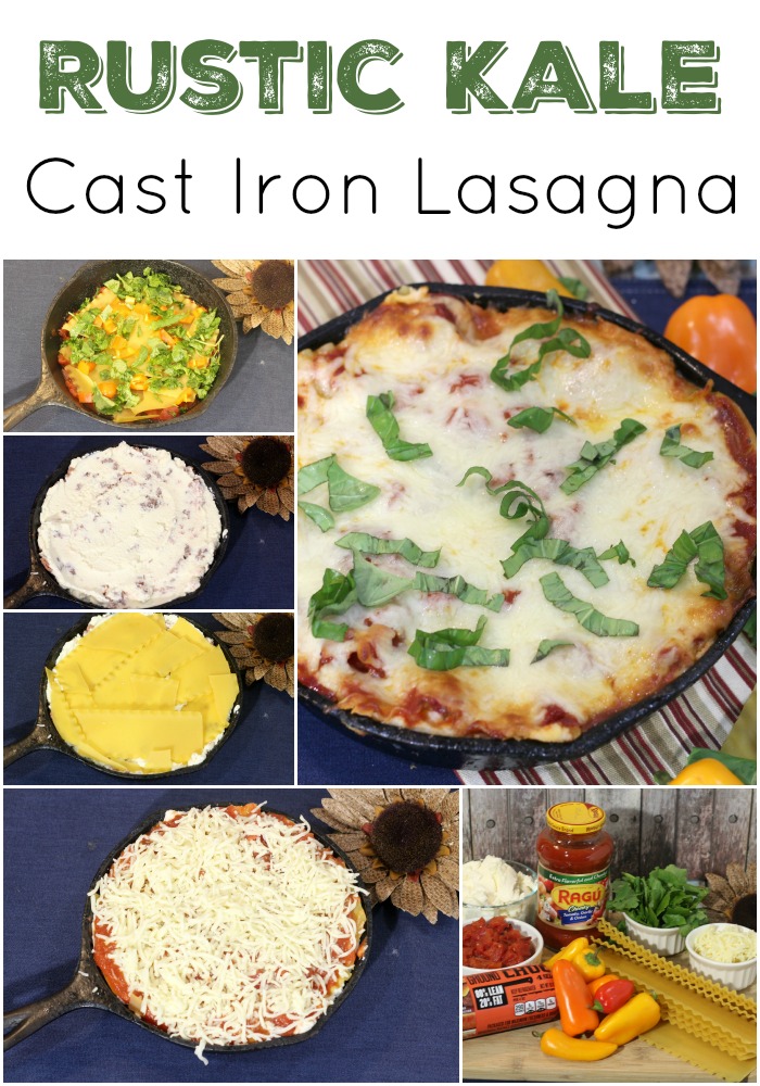 rustic kale cast iron lasagna step by step