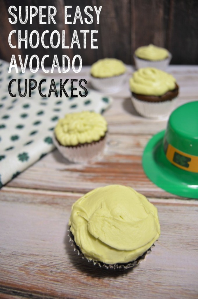 Super Easy Chocolate Avocado Cupcakes with avocado buttercream frosting