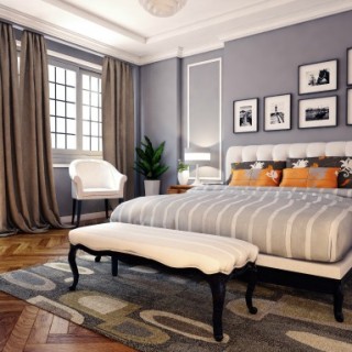 chic grey bedroom