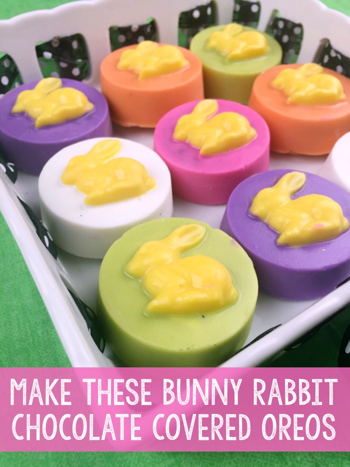 Make these quick and easy bunny rabbit molded chocolate covered oreos