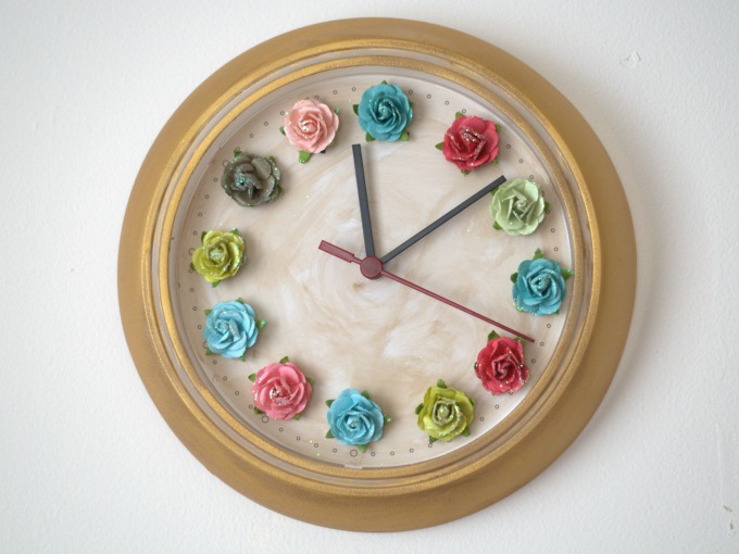 DIY flower wall clock