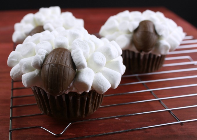 quick and easy sheep cupcakes