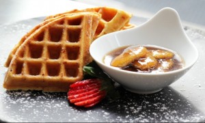 waffles and banana foster