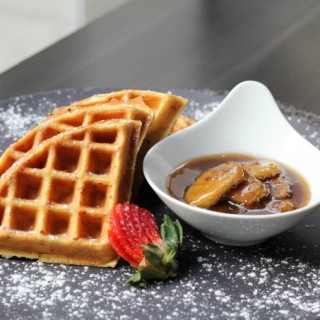 waffles and bananas foster