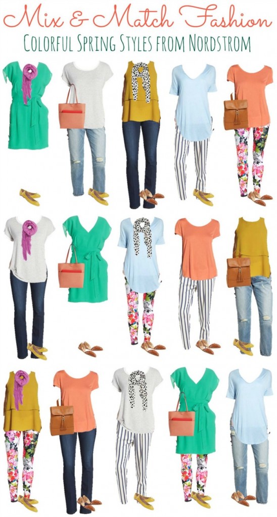 Colorful Spring Mix and Match Wardrobe from Nordstrom