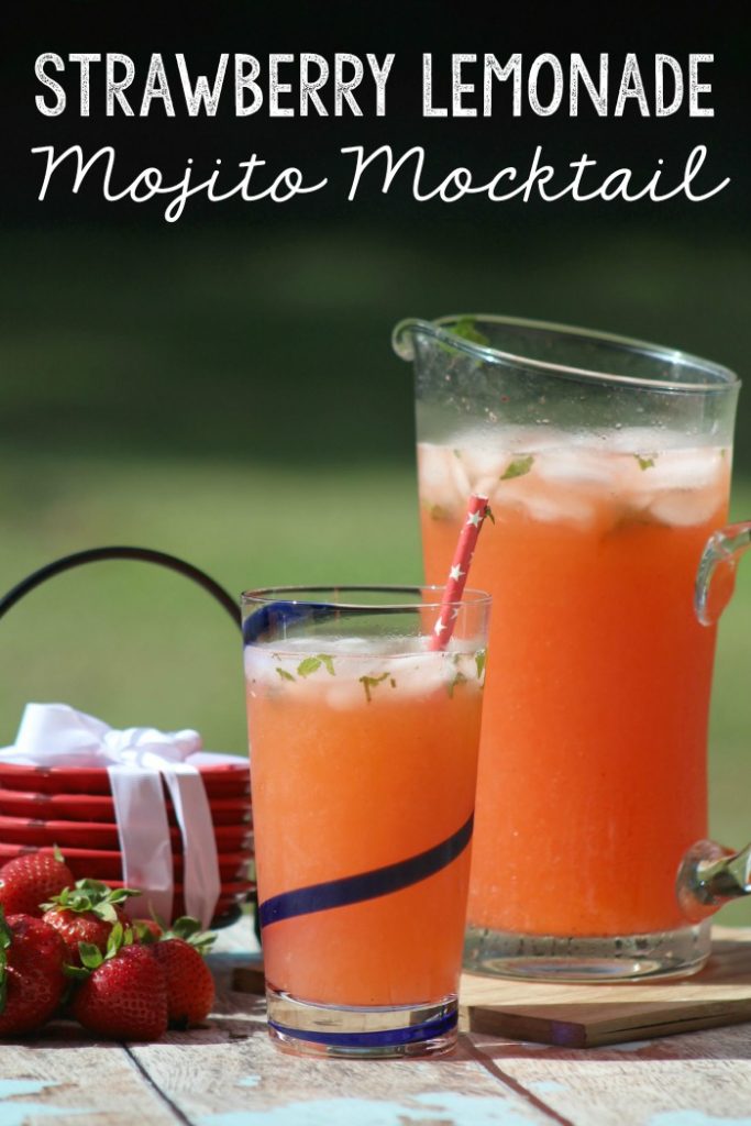 Refreshing Strawberry Lemonade mojito mocktail recipe is perfect for spring and summer