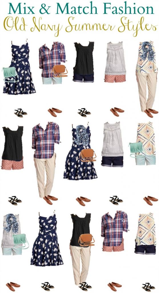 Old Navy Mix and Match Wardrobe for summer