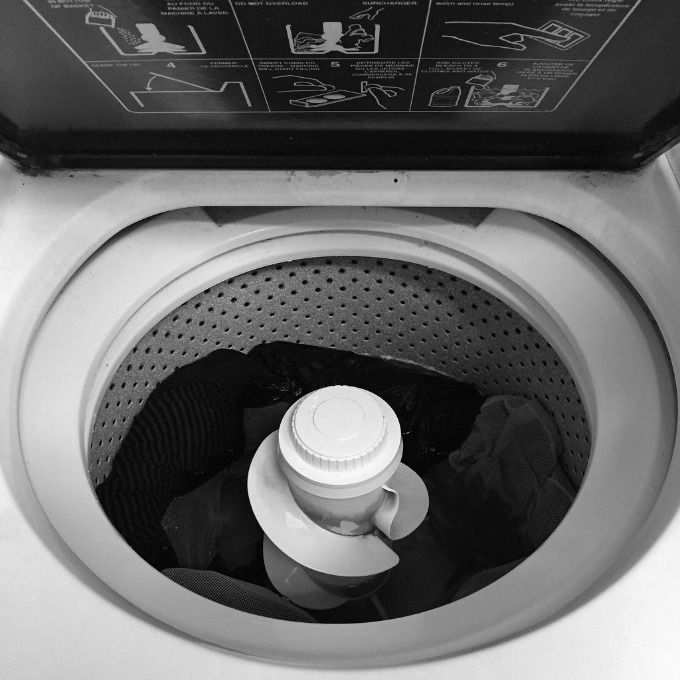 washing machine with dark clothes