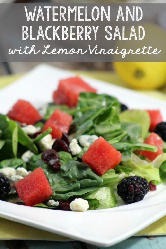 Watermelon Blackberry salad with Lemon Vinaigrette