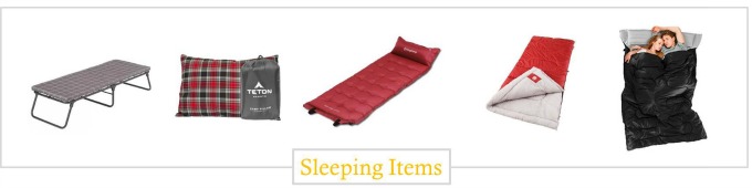 Must have sleeping items camping gear