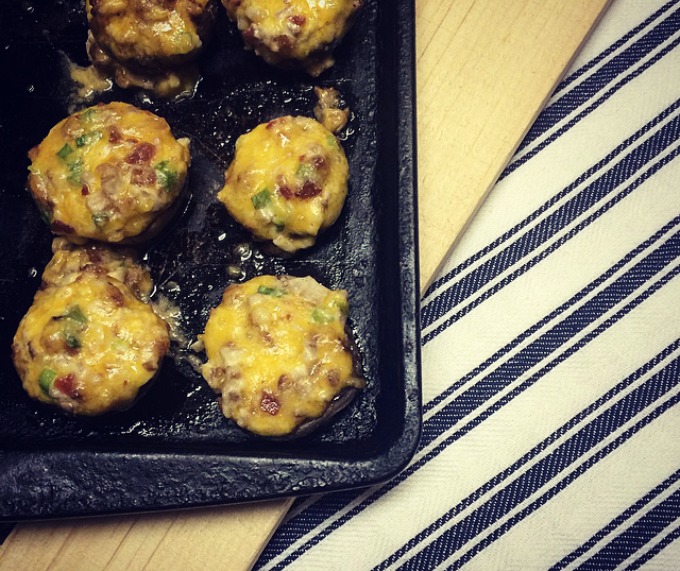 How to make really great cheddar bacon stuffed mushrooms
