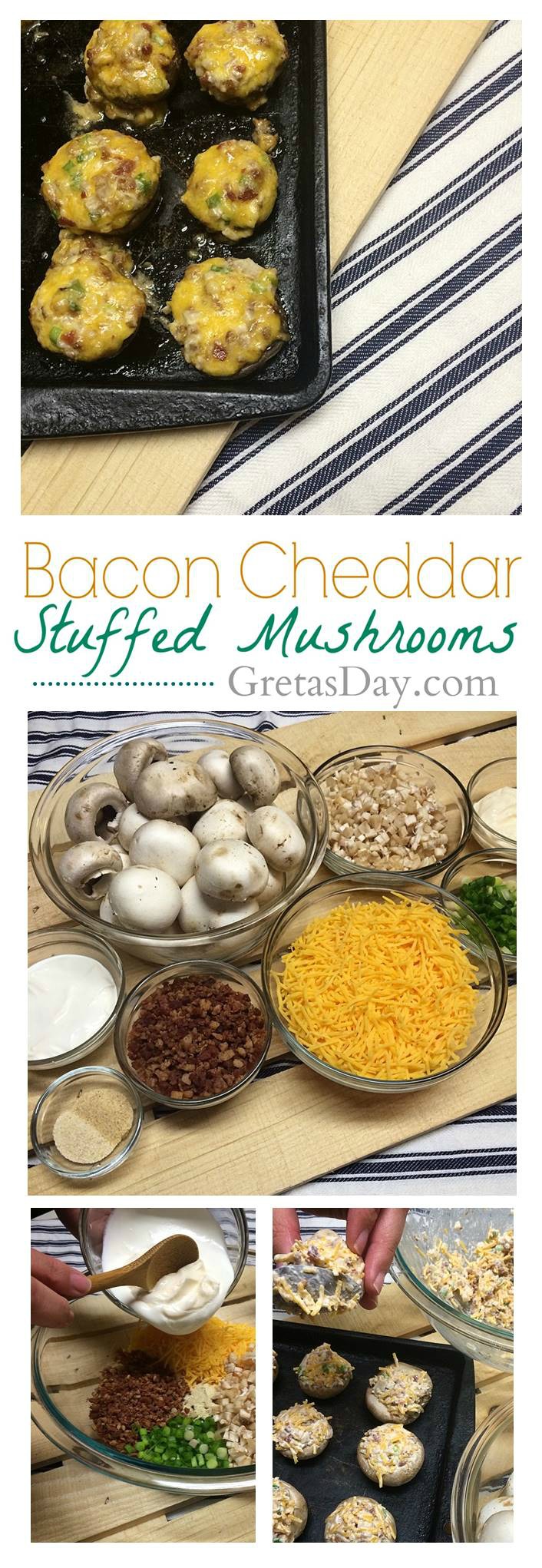 Hw to make the best bacon cheddar stuffed mushrooms