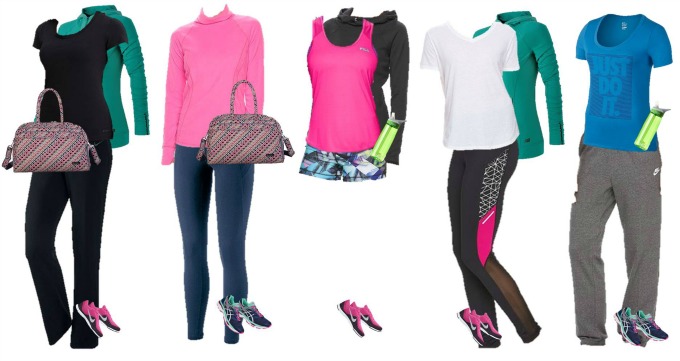 Kohls workout wear mix and match wardrobe 