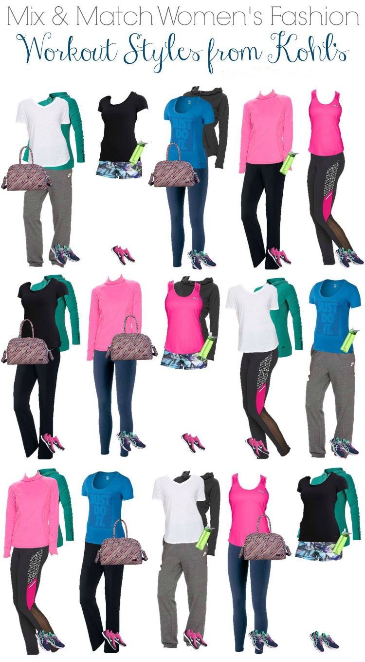 Kohls Workout Wear Mix and Match Wardrobe for Winter and Spring