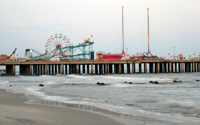 Side view of the boardwalk in Atlantic City