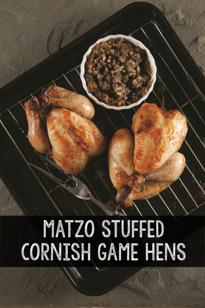 Easy and delicious Matzo stuufed cornish game hens recipe