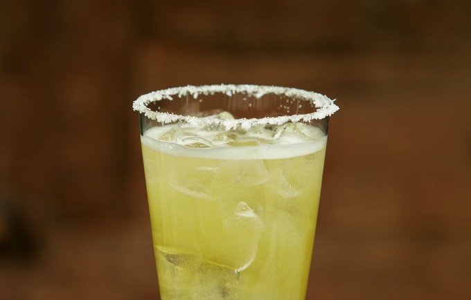 Mexican mule beer cocktail in glass