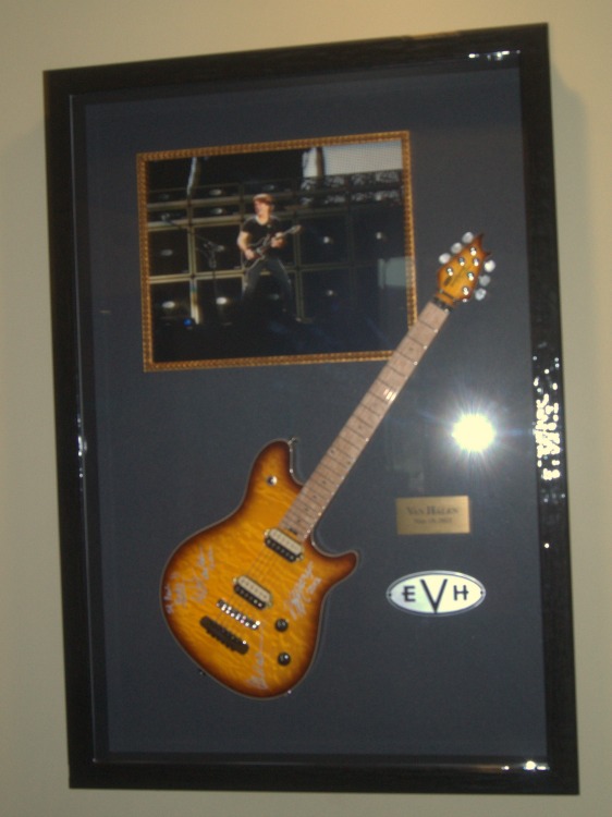 Eddie Van Halen's guitar on display at the Xcel Energy Center