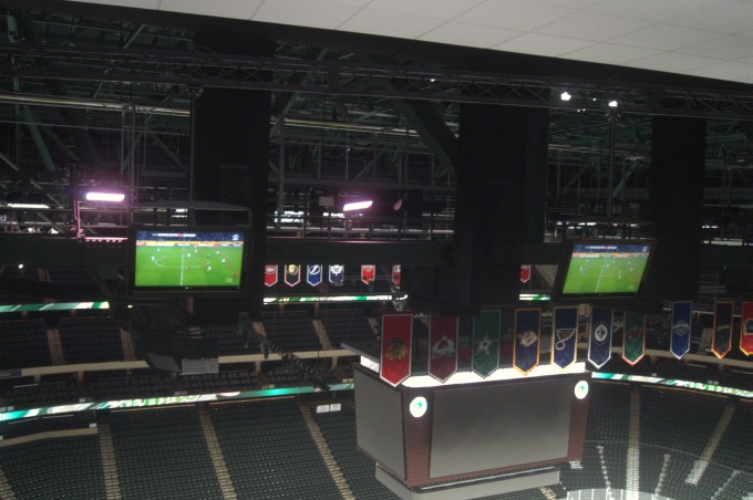 Xcel Center Press Box TVs