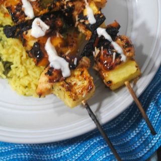 Easy 30 minute Pina Colada Chicken kebabs