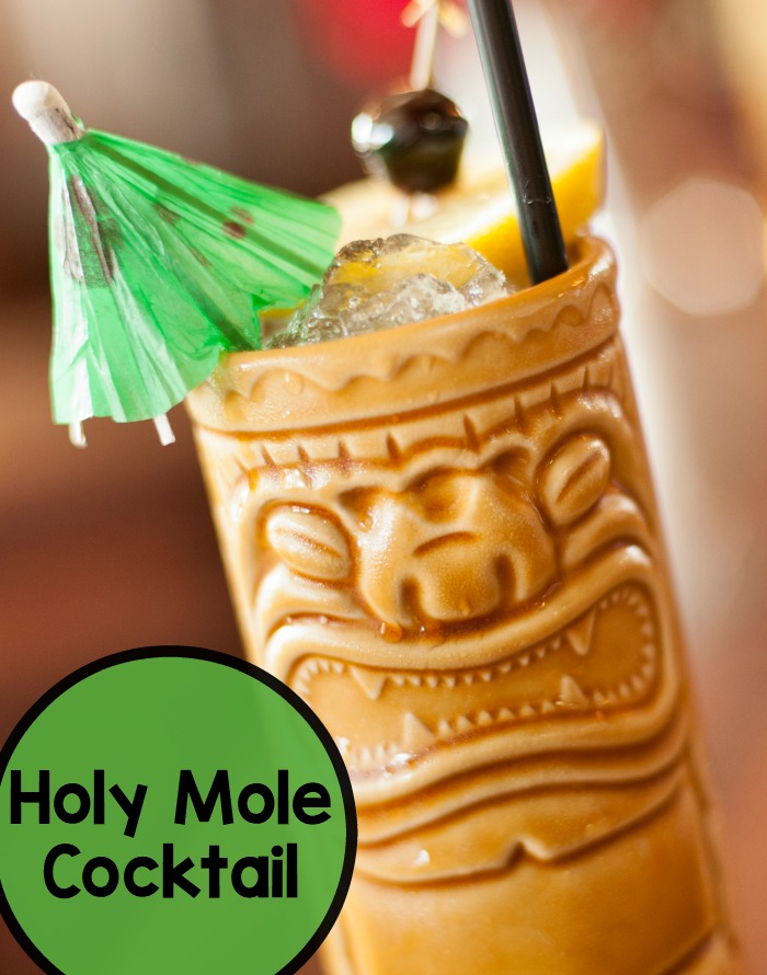 The Holy Mole bourbon tiki cocktail is so easy to make, and will have your friends begging for more at your next party. The drink has a sweet heat that's sure to please.