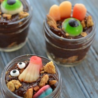 Creepy Zombie Apocalypse pudding is great for Halloween - or any creepy party.