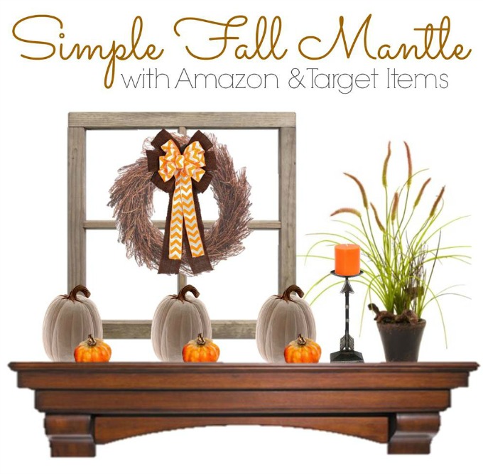 Check out this easy and simple rustic fall mantel decorating idea