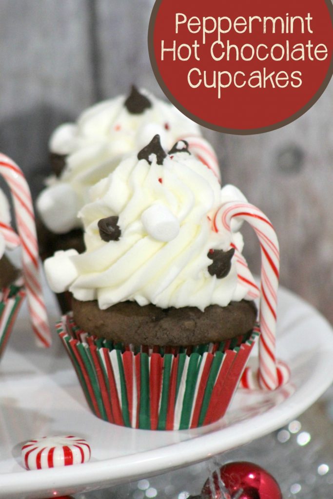 Peppermint Cocoa is one of the real treats of the holiday season. These delicious cupcakes take that flavor and add it into these Peppermint Hot Chocolate cupcake recipe with Peppermint frosting. 