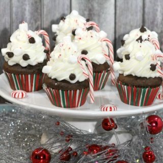 Delicious Peppermint Hot Chocolate Cupcakes for the holidays