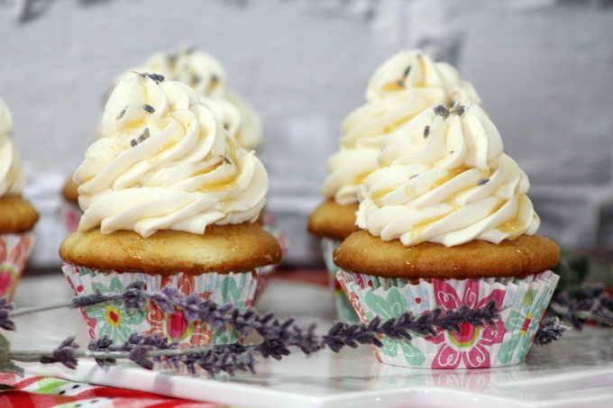 Honey Lavender Cupcakes with Honey Buttercream