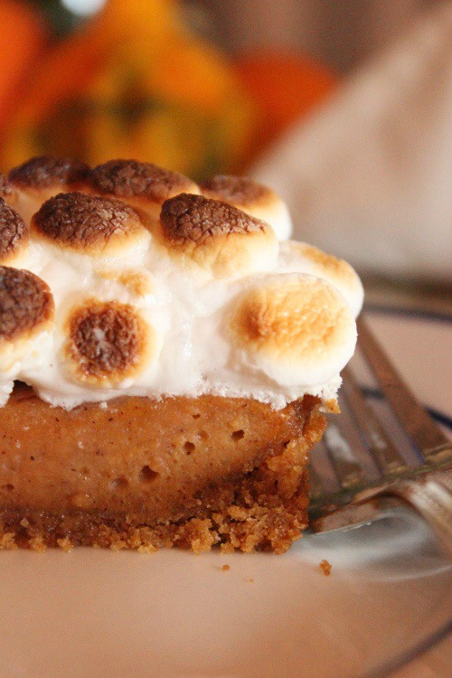 Sweet Potato Pie with Whiskey and Marshmallows