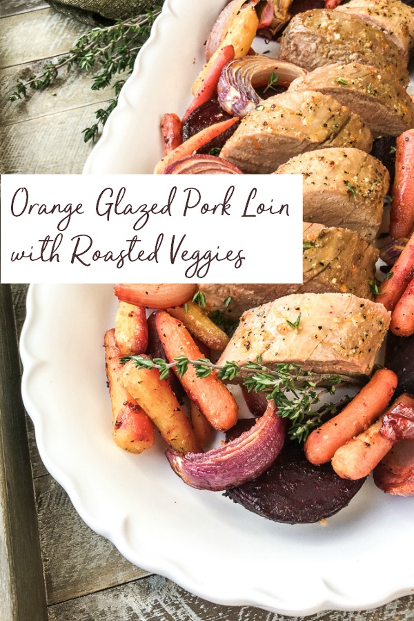 Orange glazed pork roast with roasted vegetables. Sheet pan meal | 30 minute recipes | Cooking from scratch | healthy recipe | pork roast | weeknight dinner idea | quick and easy | #dinnerrecipes #porkrecipe #sheetpanmeals