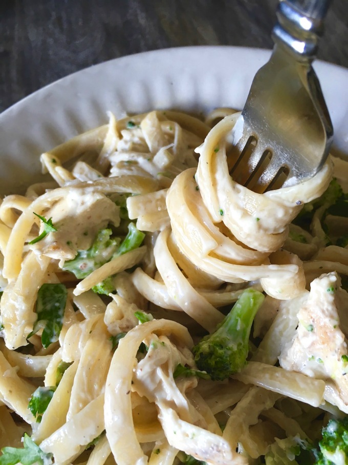 30 Minute Chicken Broccoli Alfredo with Homemade Sauce from Scratch