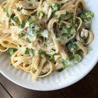 30 minute Chicken Broccoli Alfredo with sauce from scratch