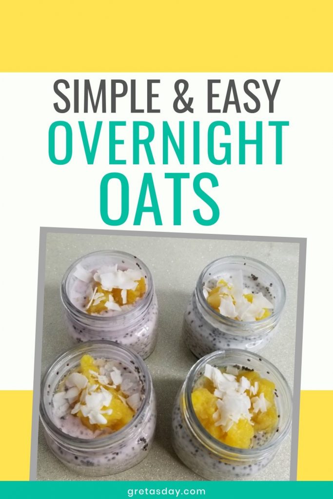 Simple and easy overnight oats recipe that's perfect for breakfast or a healthy snack. 