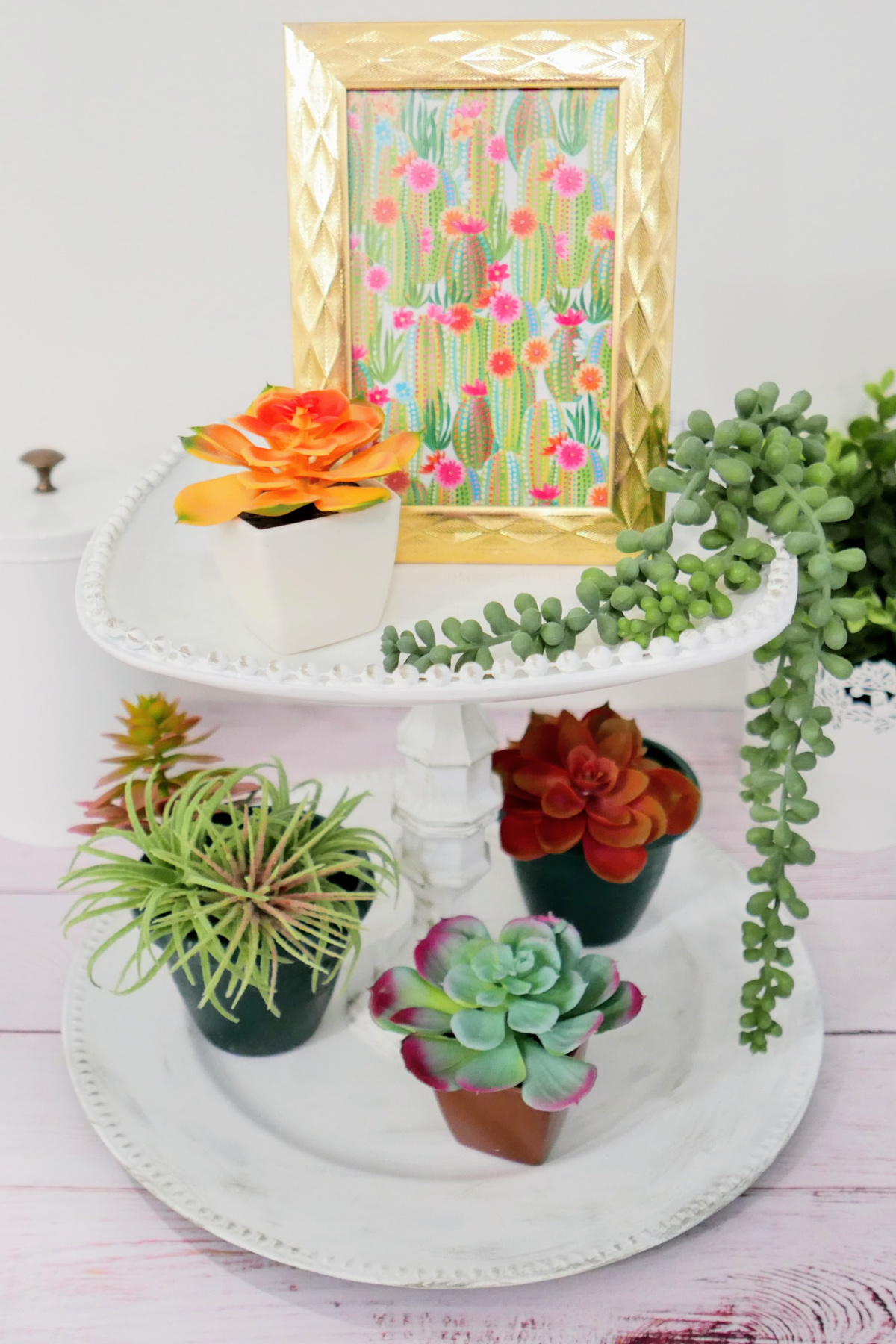 upcycled two tier tray tutorial