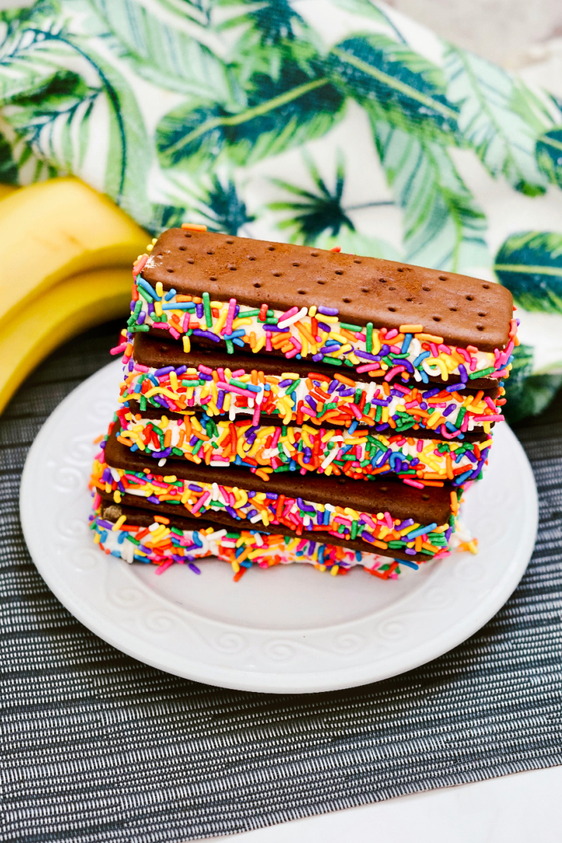 Dressed up ice cream sandwiches