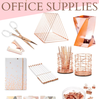 Rose gold office supplies from Target
