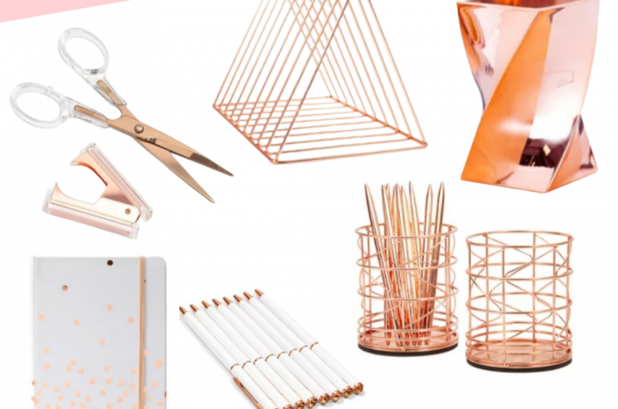 Rose gold office supplies from Target